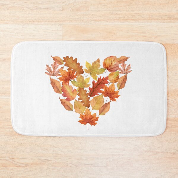 Item preview, Autumn Leaf Heart Watercolour Print Fall Foliage Heart Shape designed and sold by HYPNK.