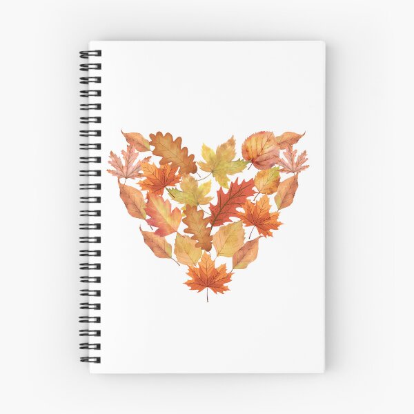 Item preview, Autumn Leaf Heart Watercolour Print Fall Foliage Heart Shape designed and sold by HYPNK.