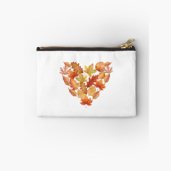 Item preview, Autumn Leaf Heart Watercolour Print Fall Foliage Heart Shape designed and sold by HYPNK.