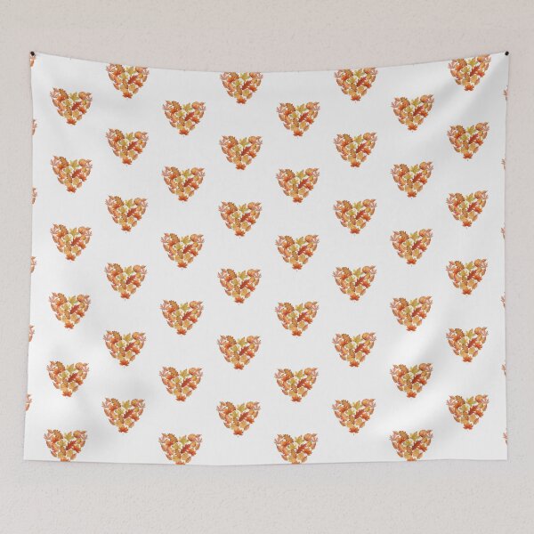 Item preview, Autumn Leaf Heart Watercolour Print Fall Foliage Heart Shape designed and sold by HYPNK.