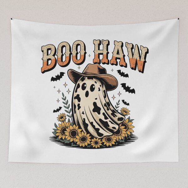 Item preview, Boo Haw Cowgirl Ghost Halloween Fall Western Design designed and sold by Working Pajama.