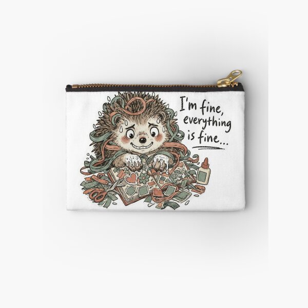 Item preview, I’m Fine Everything Is Fine – Funny Hedgehog Scrapbooking Chaos designed and sold by digital.stickerperso.com.