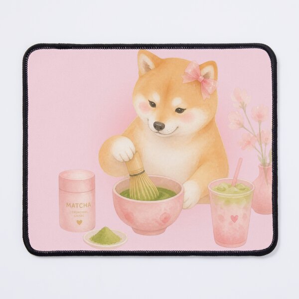 Item preview, Shiba Inu Matcha Tea Pink Sakura Design designed and sold by QuicksandCase.