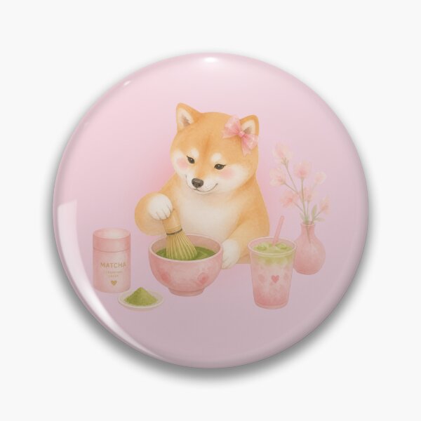 Item preview, Shiba Inu Matcha Tea Pink Sakura Design designed and sold by QuicksandCase.