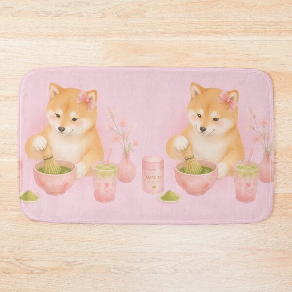 Item preview, Shiba Inu Matcha Tea Pink Sakura Design designed and sold by QuicksandCase.