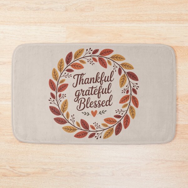 Item preview, Thankful Grateful Blessed Fall Thanksgiving Wreath designed and sold by Working Pajama.