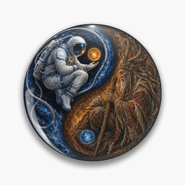 Item preview, Astronaut and Shaman Yin Yang  designed and sold by FyreHorse Designs.