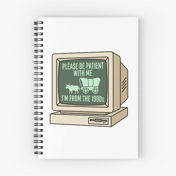 Item preview, Please Be Patient With Me I'm From The 1900s Vintage Computer Oregon Trail Humor designed and sold by raedattia.