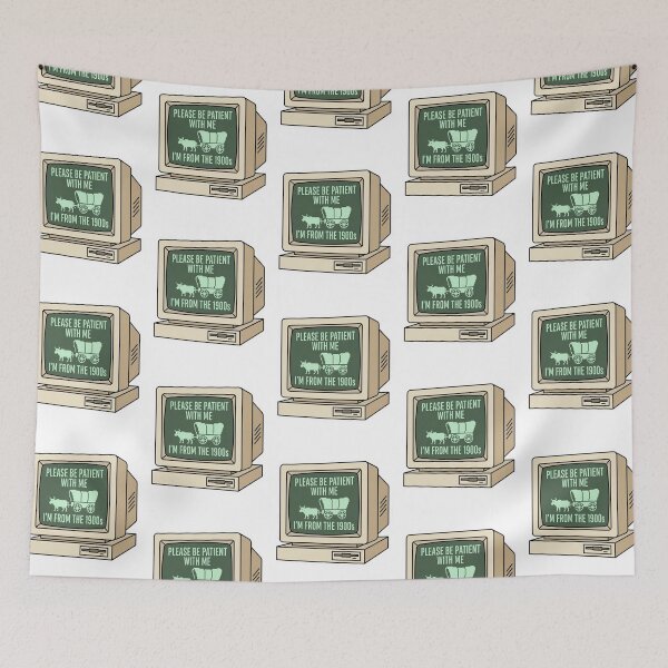 Item preview, Please Be Patient With Me I'm From The 1900s Vintage Computer Oregon Trail Humor designed and sold by raedattia.