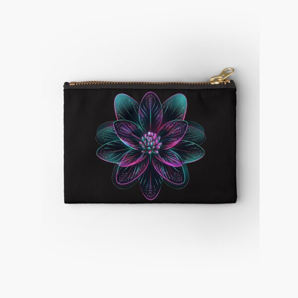 Item preview, glitching neon flower bloom with pixel petals cutout designed and sold by RetroWaveArtCo.