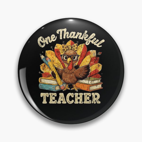 Item preview, One Thankful Teacher Cute Turkey Fall Thanksgiving Design designed and sold by CaChimShop.