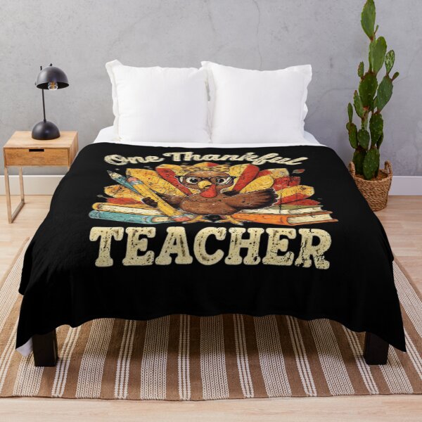Item preview, One Thankful Teacher Cute Turkey Fall Thanksgiving Design designed and sold by CaChimShop.