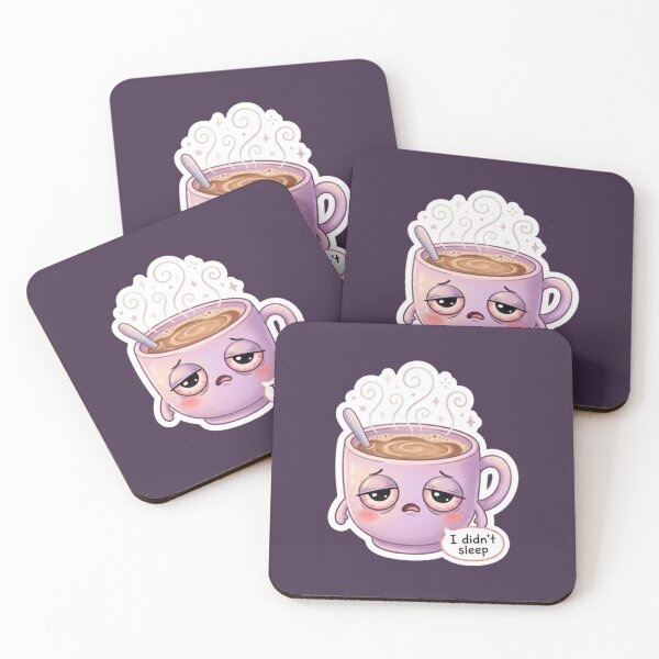 Item preview, No Sleep Coffee Cup Kawaii Sticker designed and sold by Cerys-GS.