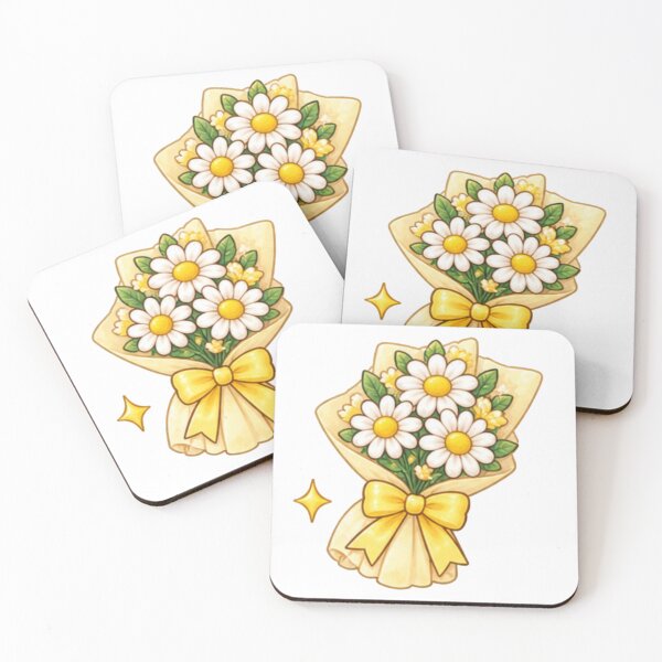 Item preview, Cute Daisy Flower Bouquet with Yellow Bow Sticker – Spring Floral designed and sold by Kiralemon.