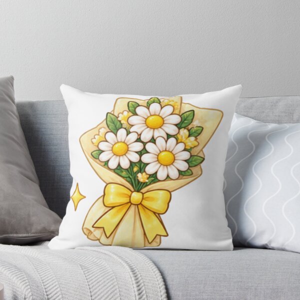 Item preview, Cute Daisy Flower Bouquet with Yellow Bow Sticker – Spring Floral designed and sold by Kiralemon.