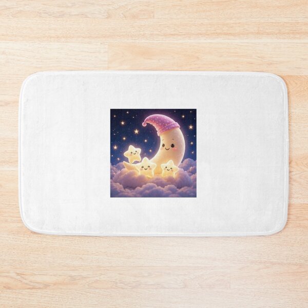 Item preview, Cute Moon with Kawaii Stars designed and sold by ThilankaDesign.