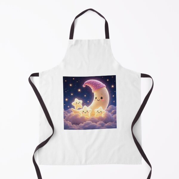 Item preview, Cute Moon with Kawaii Stars designed and sold by ThilankaDesign.