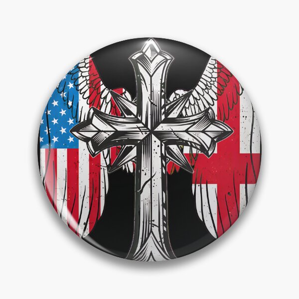 Item preview, English American Patriot Cross Wings Dual Heritage designed and sold by YarningsandYear.