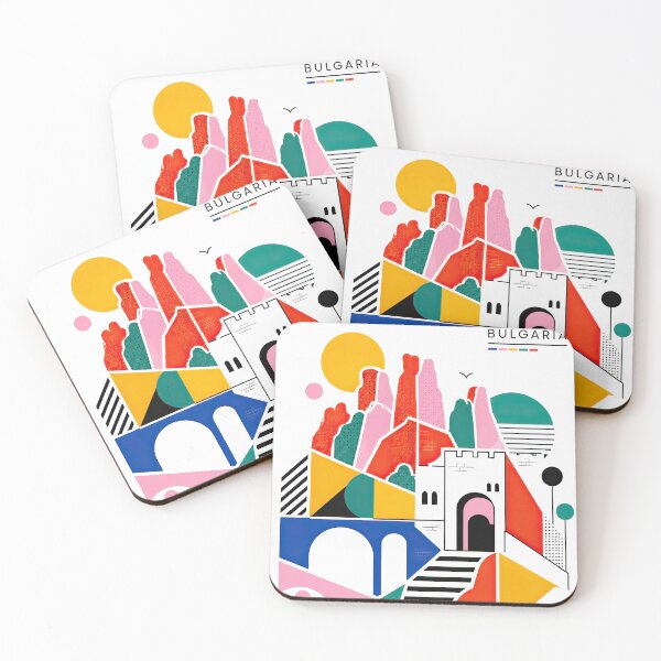Item preview, Colorful geometric illustration of Belogradchik, Bulgaria, featu designed and sold by ckybe.