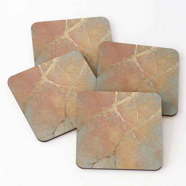 Artikelvorschau, Gold Leaf Veins Over Clay Textured Wall Art Print entworfen und verkauft von Hearth & Hue.