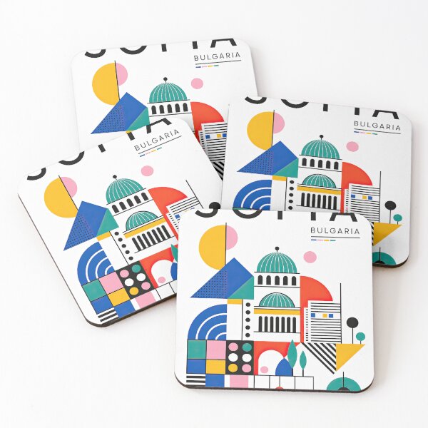 Item preview, Colorful geometric illustration of Sofia, Bulgaria featuring sty designed and sold by ckybe.