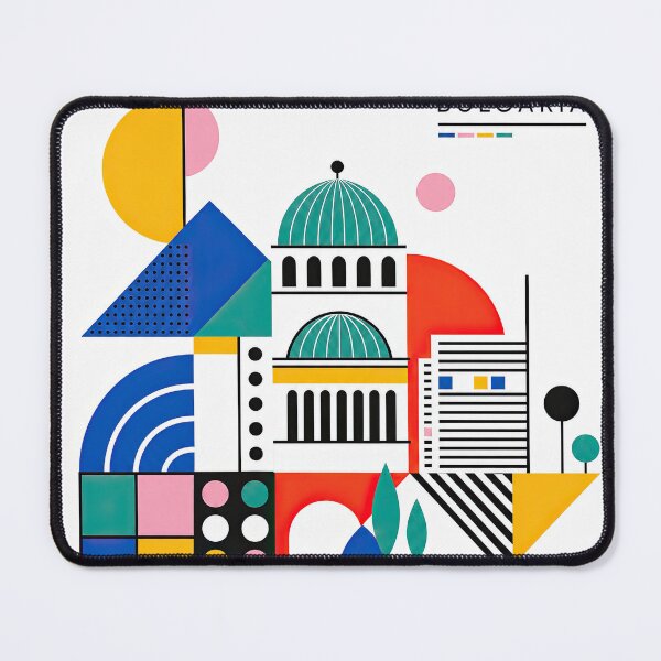 Item preview, Colorful geometric illustration of Sofia, Bulgaria featuring sty designed and sold by ckybe.