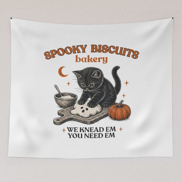 Item preview, Spooky Biscuits Bakery Funny Black Cat Halloween Pumpkin  designed and sold by daystaffin.