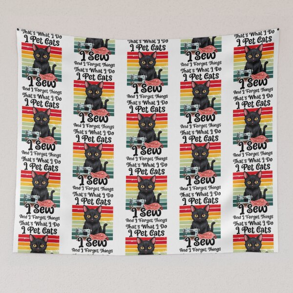 Item preview, Pet Cats Sew Forgetful Cat Lover Gift designed and sold by HighKeyTeezp.