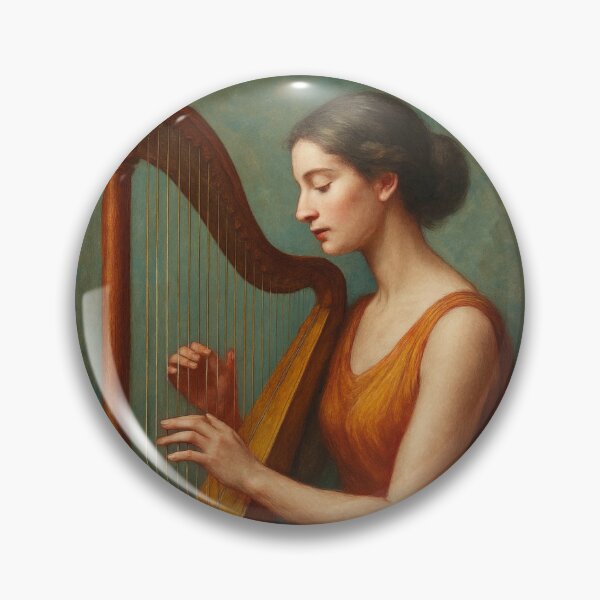 Item preview, Harpist Playing the Harp painting. designed and sold by GalleryKauffeld.