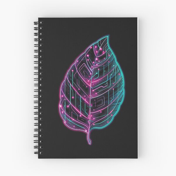 Item preview,  a leaf with cut-out, glowing, futuristic veins designed and sold by RetroWaveArtCo.
