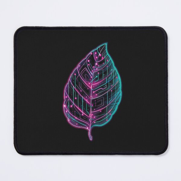 Item preview,  a leaf with cut-out, glowing, futuristic veins designed and sold by RetroWaveArtCo.