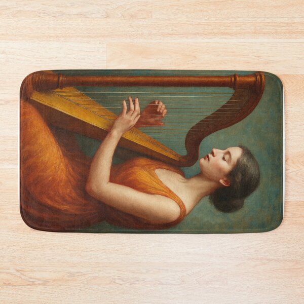 Item preview, Harpist Playing the Harp painting. designed and sold by GalleryKauffeld.