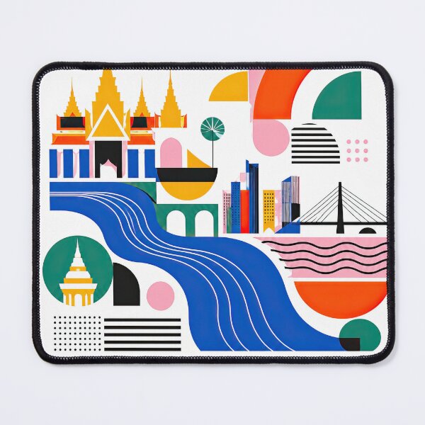 Item preview, Colorful geometric poster celebrating Phnom Penh, Cambodia, with designed and sold by ckybe.