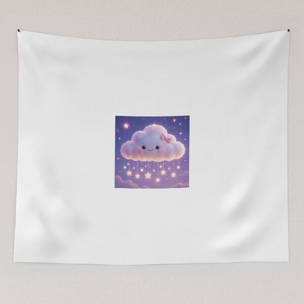 Item preview, Cute Smiling Cloud with Star Lights designed and sold by ThilankaDesign.