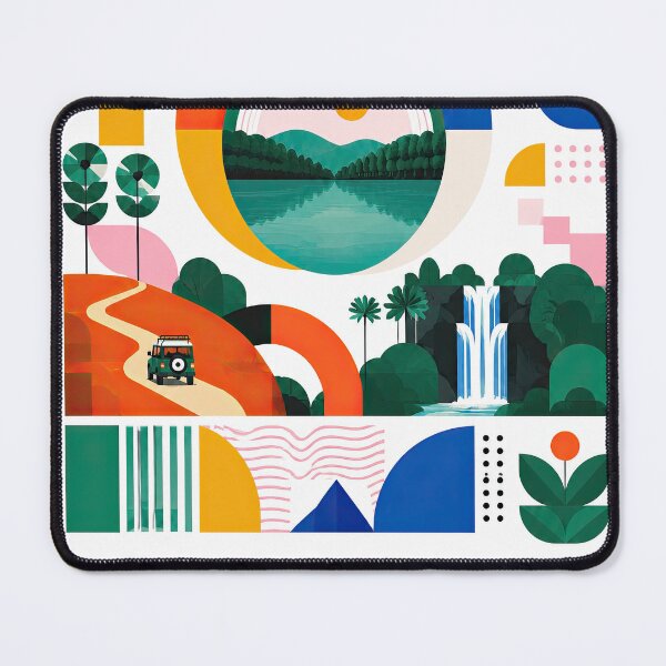 Item preview, Colorful geometric travel poster featuring a lush Cambodian designed and sold by ckybe.