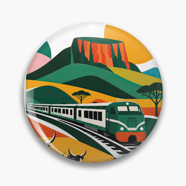 Item preview, Colorful retro travel poster depicting a train crossing designed and sold by ckybe.