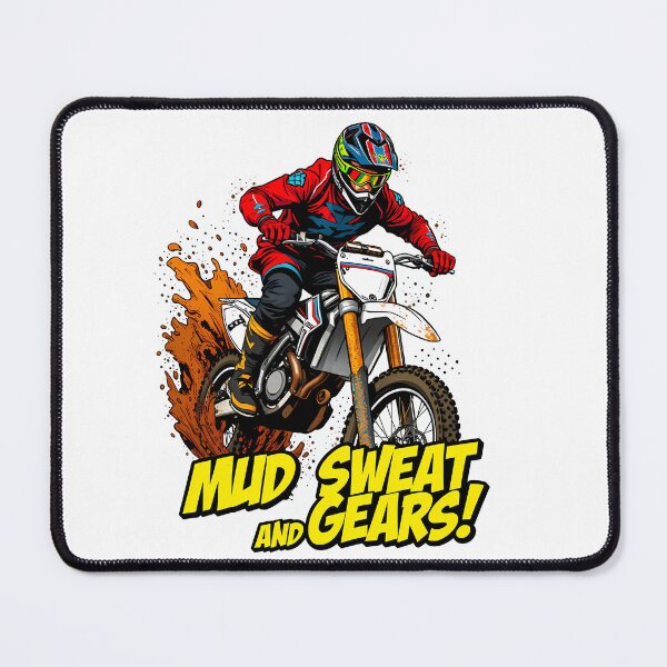 Item preview, Extreme Motocross Rider Splashing Mud Vector Art Graphic Design designed and sold by RevUpDesign.