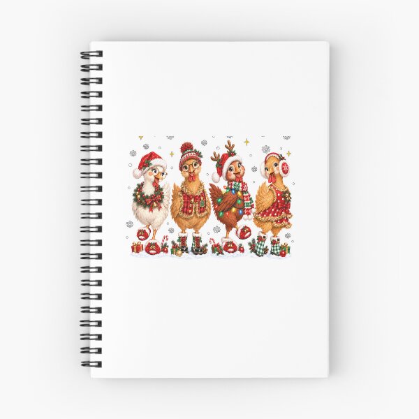 Item preview, Christmas Chickens in Festive Outfits Funny Holiday designed and sold by varin-studio.