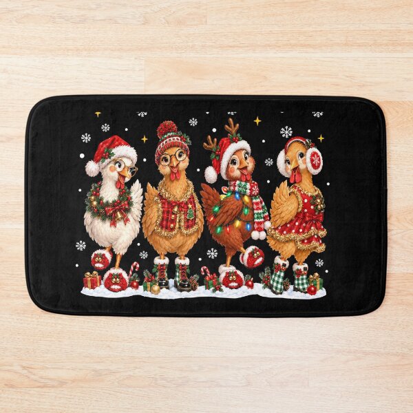 Item preview, Christmas Chickens in Festive Outfits Funny Holiday designed and sold by varin-studio.