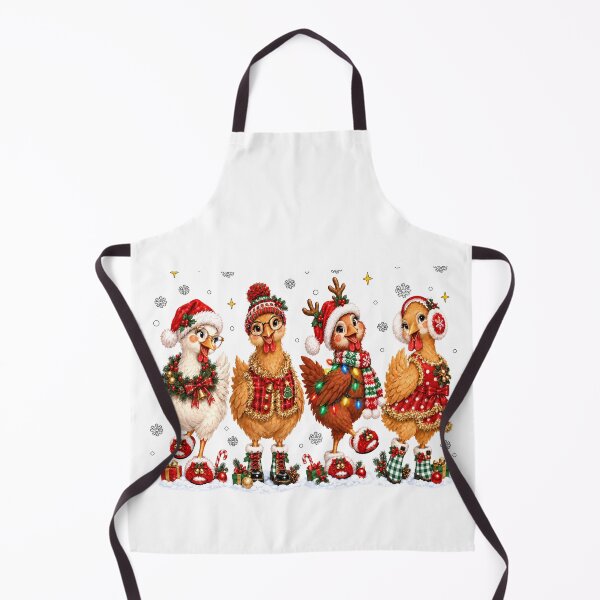 Item preview, Christmas Chickens in Festive Outfits Funny Holiday designed and sold by varin-studio.