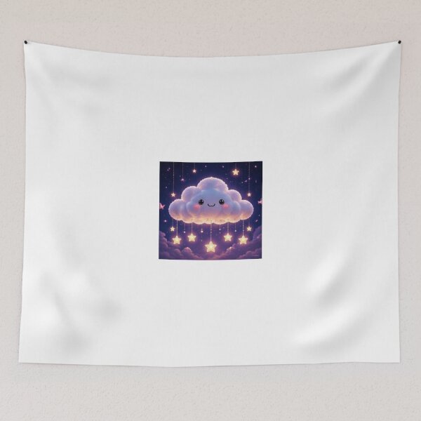 Item preview, Cute Smiling Cloud with Star Lights designed and sold by ThilankaDesign.