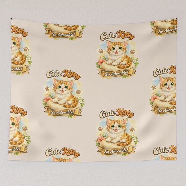 Item preview, Cute Kitty – So Adorable Watercolor Cat Illustration designed and sold by blankTeeShirt.