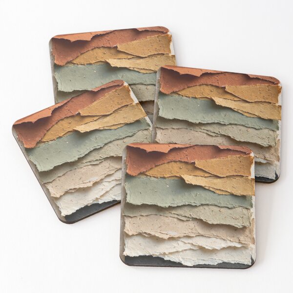 Item preview, Torn Handmade Paper Strata Collage Wall Art Print designed and sold by Hearth & Hue.