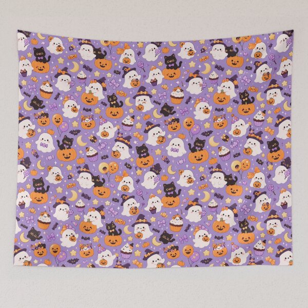 Item preview, Cute Ghost Party Halloween Black cat Pumpkin Pattern designed and sold by YnMstudio25.