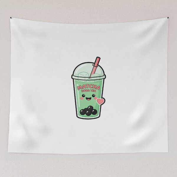 Item preview, Cute Kawaii Iced Matcha Boba Tea Sticker designed and sold by ArtifactVerse.