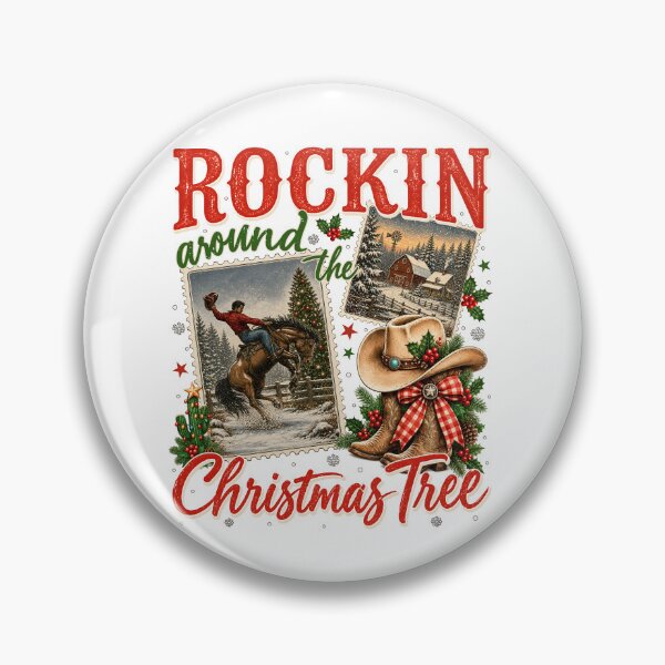 Item preview, Western Cowboy Christmas Ranch Rockin Holiday designed and sold by varin-studio.