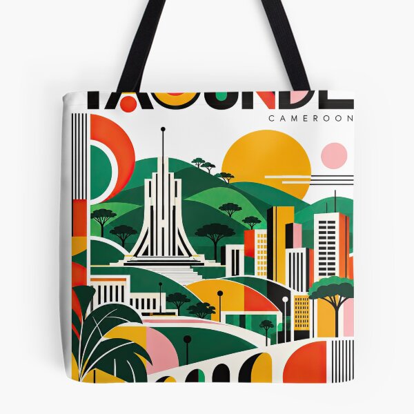 Item preview, Geometric Art Deco illustration of Yaound, Cameroon, featuring designed and sold by ckybe.