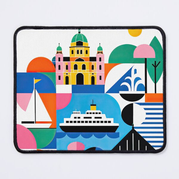Item preview, Colorful geometric illustration of Victoria, Canada featuring th designed and sold by ckybe.