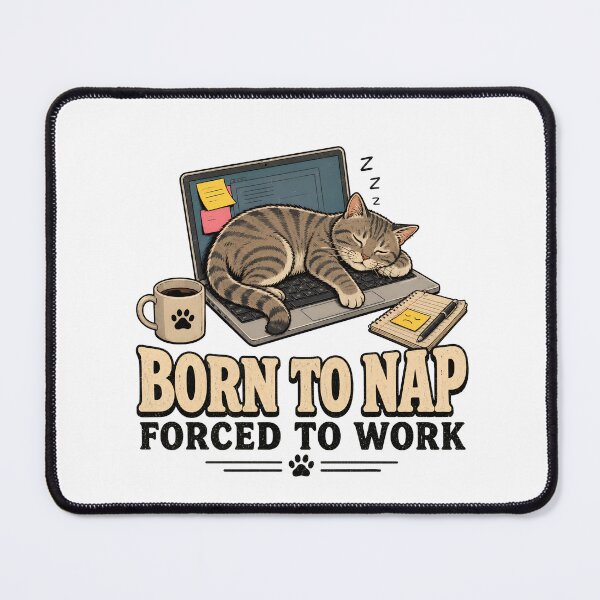 Item preview, Cat Keyboard Retro Sunset Nap Work Design designed and sold by SoyLamderma.