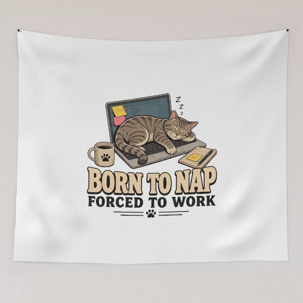 Item preview, Cat Keyboard Retro Sunset Nap Work Design designed and sold by SoyLamderma.